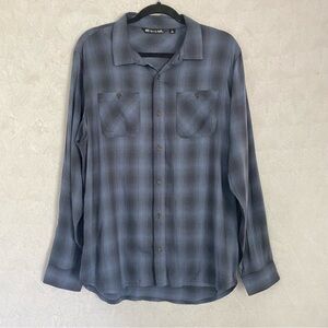 Travis Mathew Plaid Button Down Blue Long Sleeve Men’s Large